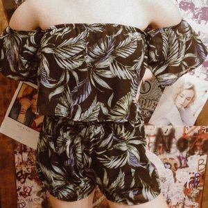 Tropical Off-Shoulder Romper